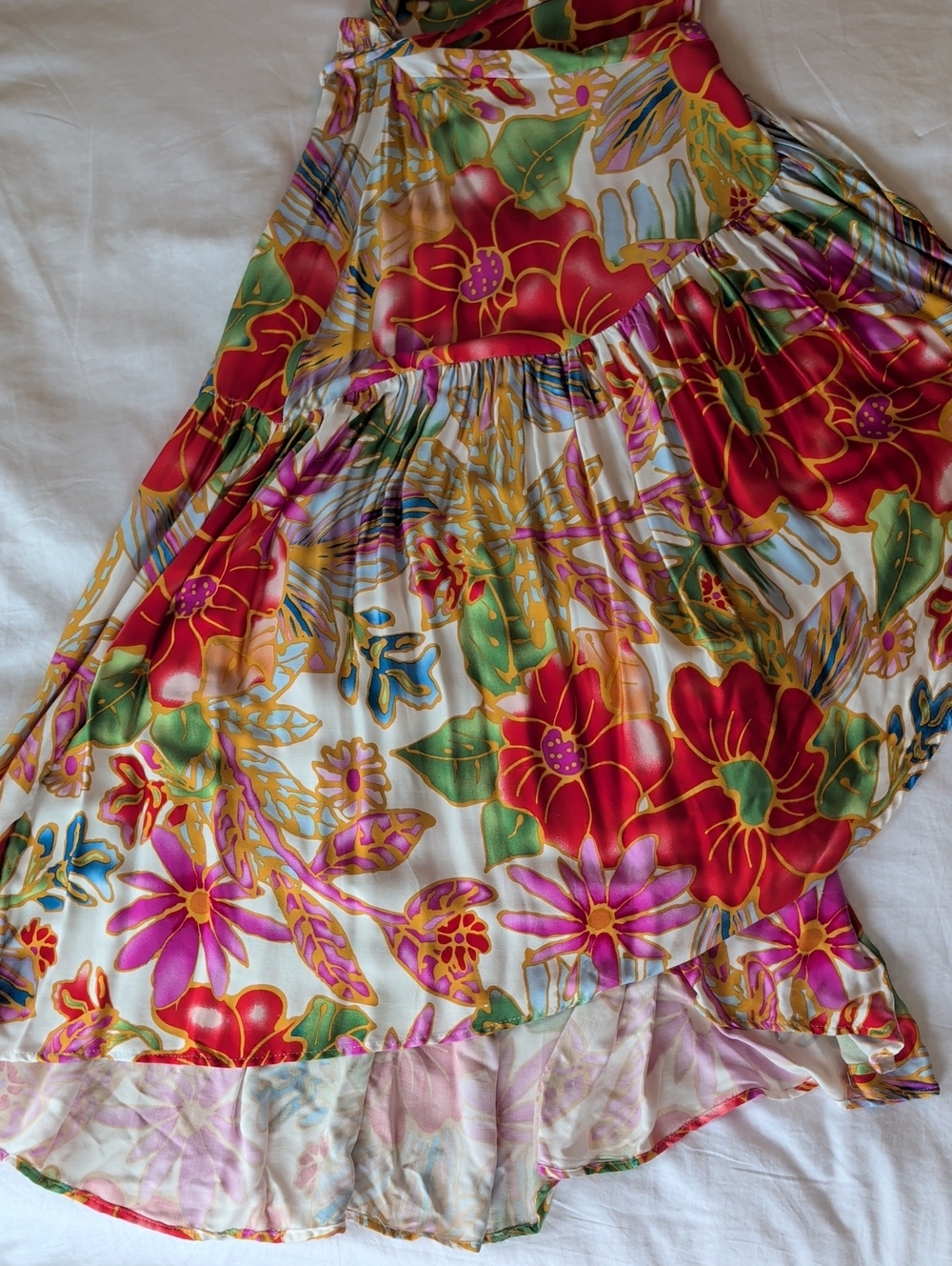 Cynthia Rowley, Bold, Floral High-Low Wrap Skirt